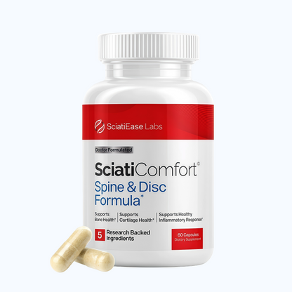 SciatiEase Sciati Comfort Spine and Disc Support Supplement Sciatic Nerve Health Support Supplement - VIT D3 K2, Aquamin, Calcium, Magnesium, Type II Collagen, Pea (Palm Collagen)